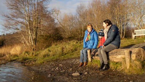 Family by the Castle Coole in Winter